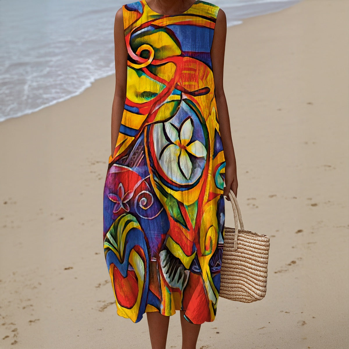 ‘Sassy” Women's Sleeveless Dress|125GSM Slub Cotton