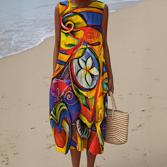 ‘Sassy” Women's Sleeveless Dress|125GSM Slub Cotton