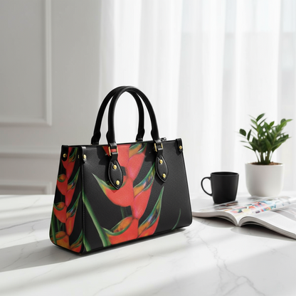 “Heliconia” Women's Tote Bag With Black Handle