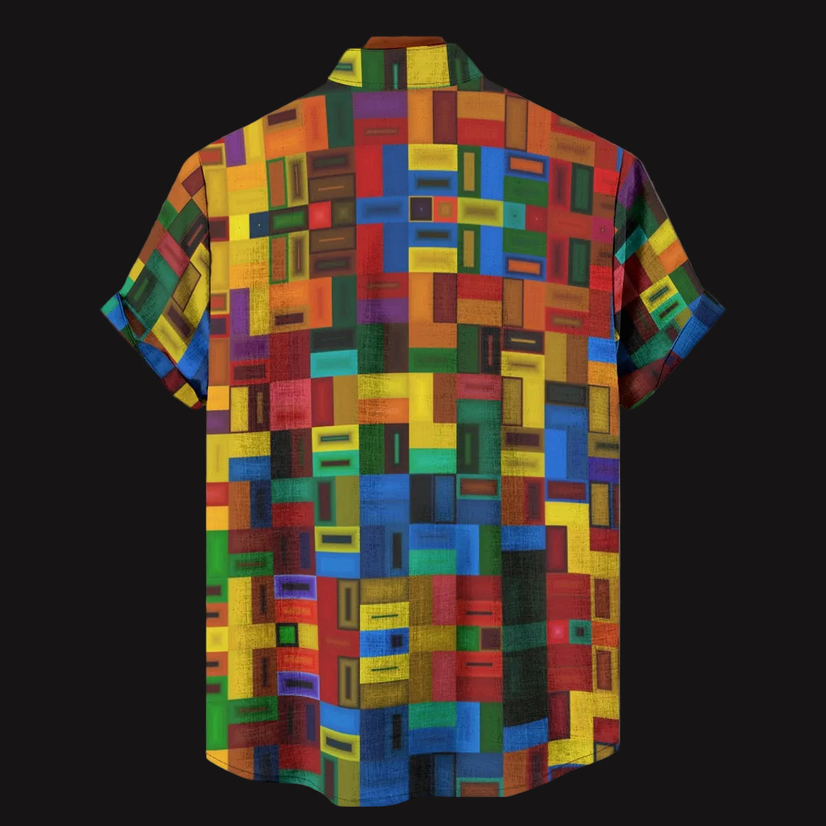 “Blocked” Men's Stand Collar Shirt|115GSM Cotton poplin