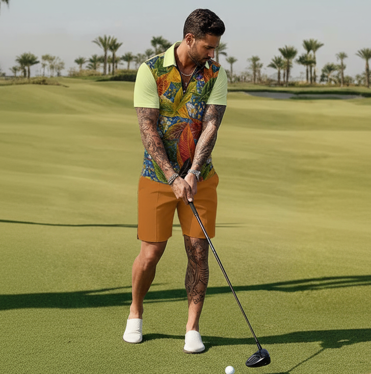 “Botanical Rhapsody” Men's Polo Sportswear Set