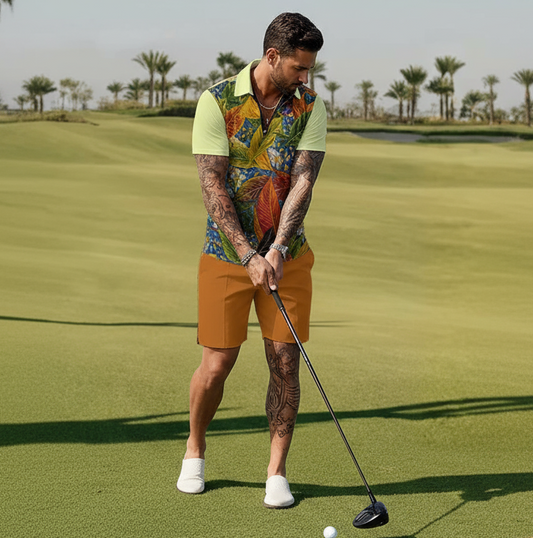 “Botanical Rhapsody” Men's Polo Sportswear Set