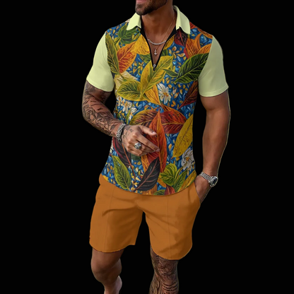 “Botanical Rhapsody” Men's Polo Sportswear Set