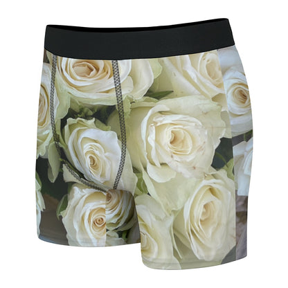 “White Roses” Men's Stretch Boxer Briefs