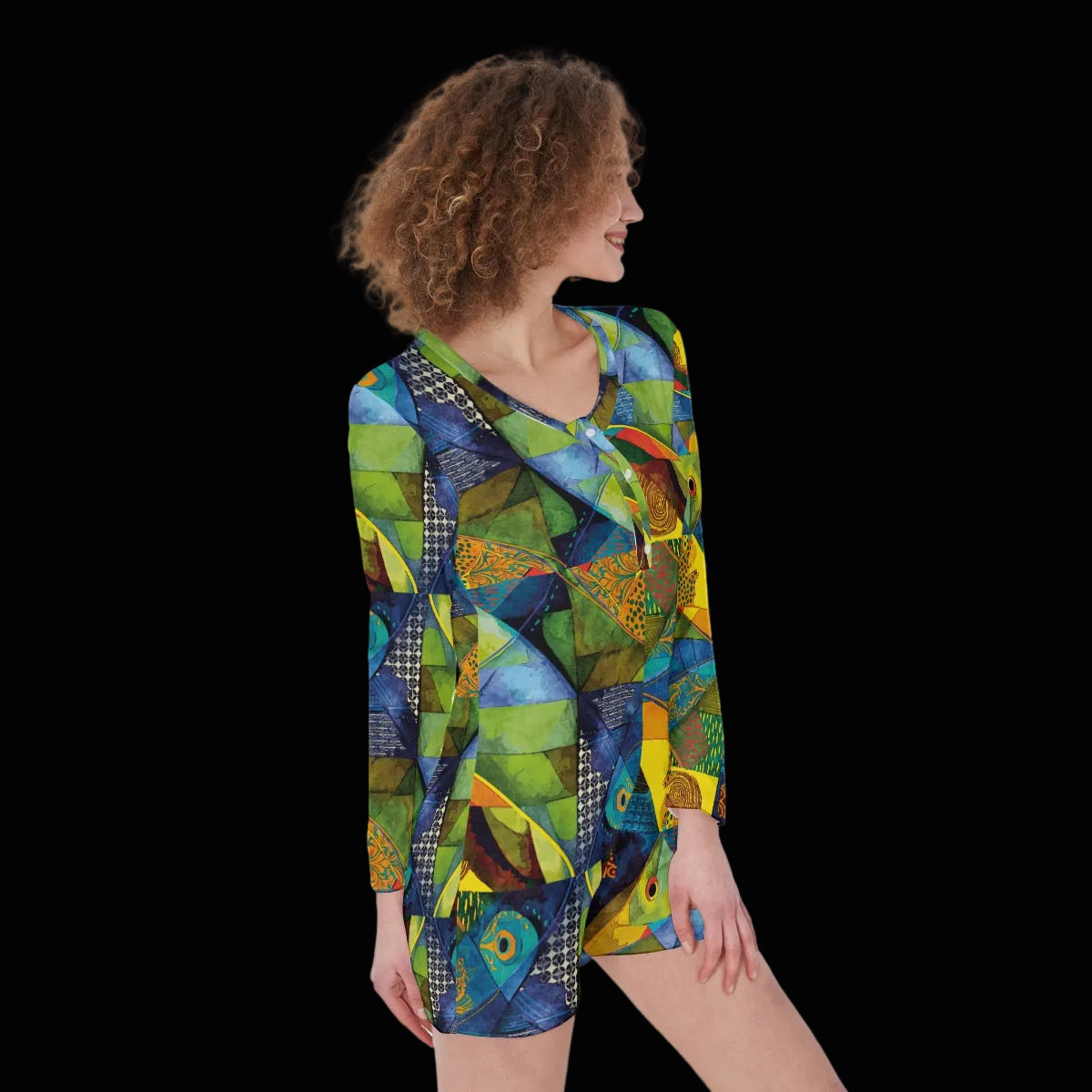 “Ocean Echoes” One-Piece Women's Pajamas