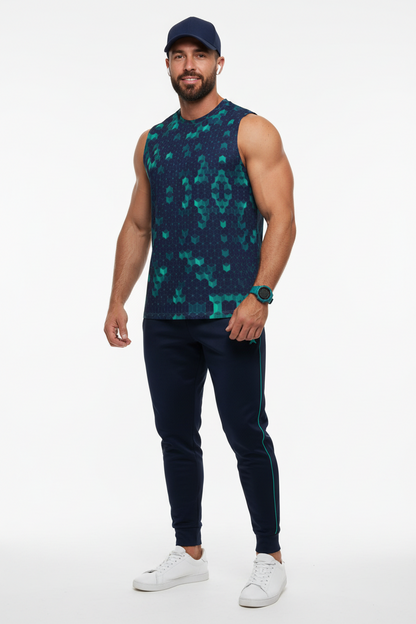 “Polyhedral” Men's O-neck Tank Top | 190GSM Cotton