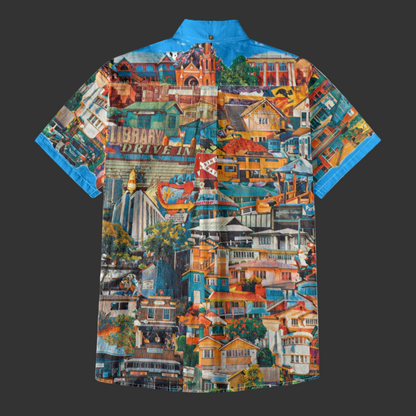 “Southside Brizvegas” (Blue)  Men's Breathable Cotton Shirt|125GSM