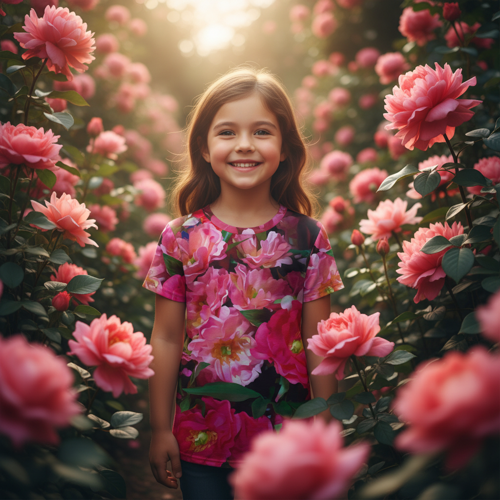 “Summer Blush” Children's Round Neck T-Shirt|145GSM Birdseye