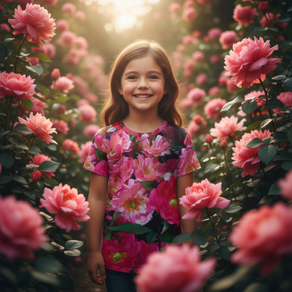 “Summer Blush” Children's Round Neck T-Shirt|145GSM Birdseye