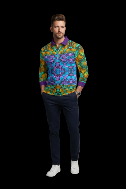 “Jewel Cascade” Men’s Quarter Zip Pullover Sweatshirt