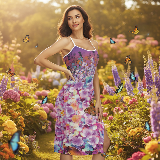 “Flutterby” Women's Back Cross Cami Dress