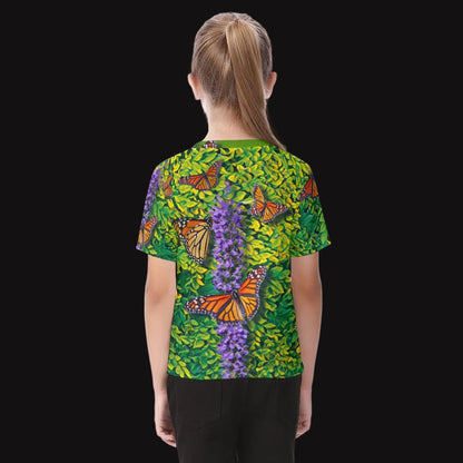 “Butterfly Garden” Kid's Raglan Sleeve T-shirt