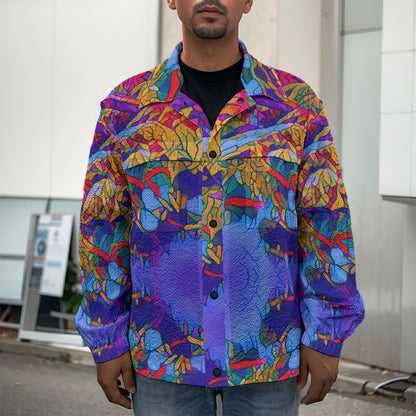 “Cerulean Spectrum” Men's Casual Lapel Jacket