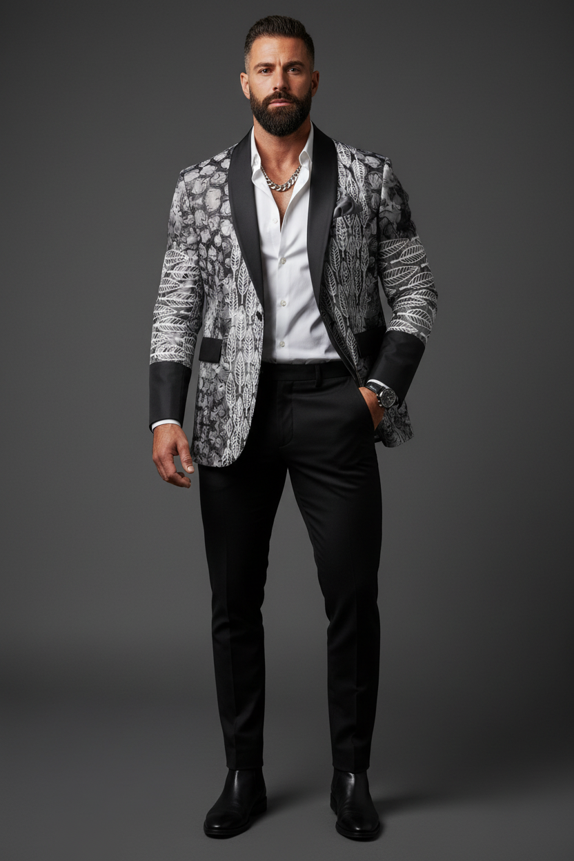 “Ashfall” Men's Casual Flat Lapel Collar Blazer | 245GSM Cotton