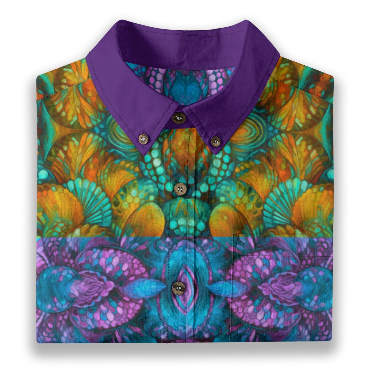 “Jewel Cascade” Men's Breathable Cotton Shirt|125GSM