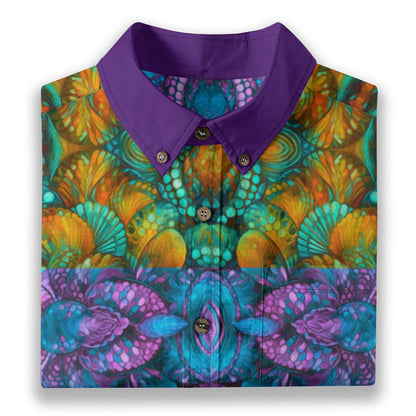 “Jewel Cascade” Men's Breathable Cotton Shirt|125GSM