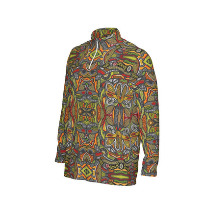 “Zedomina”  Men's Sports Collar Jersey With Long Sleeve| Interlock