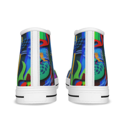 “Labyrinth Blue” Kid's Canvas Shoes