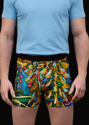 “Rainbow Wisteria” Men's Stretch Boxer Briefs