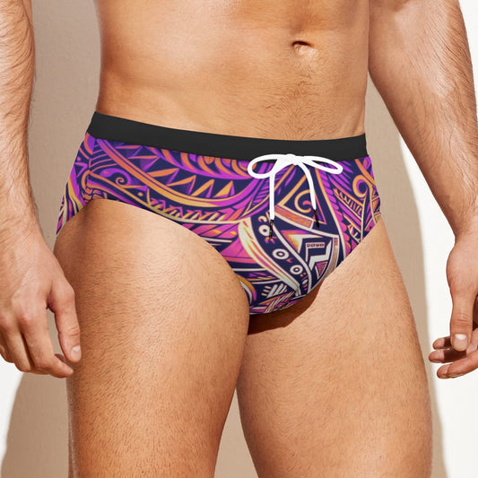 “Nesian”  Men'S Drawstring Swim Briefs