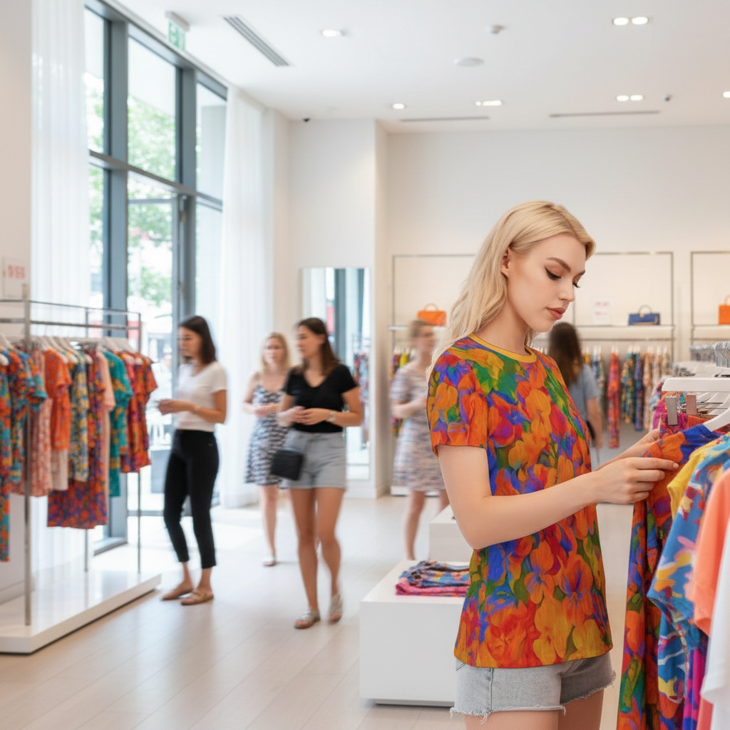 “Colour Garden”  Women's Round Neck T-Shirt | 190GSM Cotton