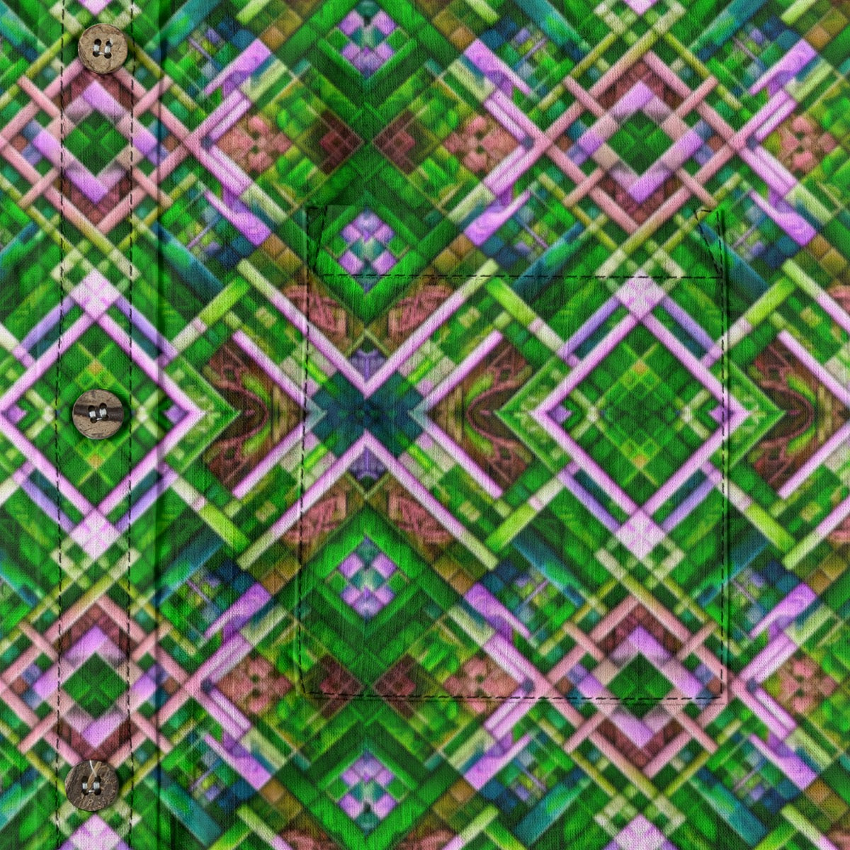 “Meadow Plaid” Men's Casual Lapel Long Sleeve Shirt|125GSM Cotton