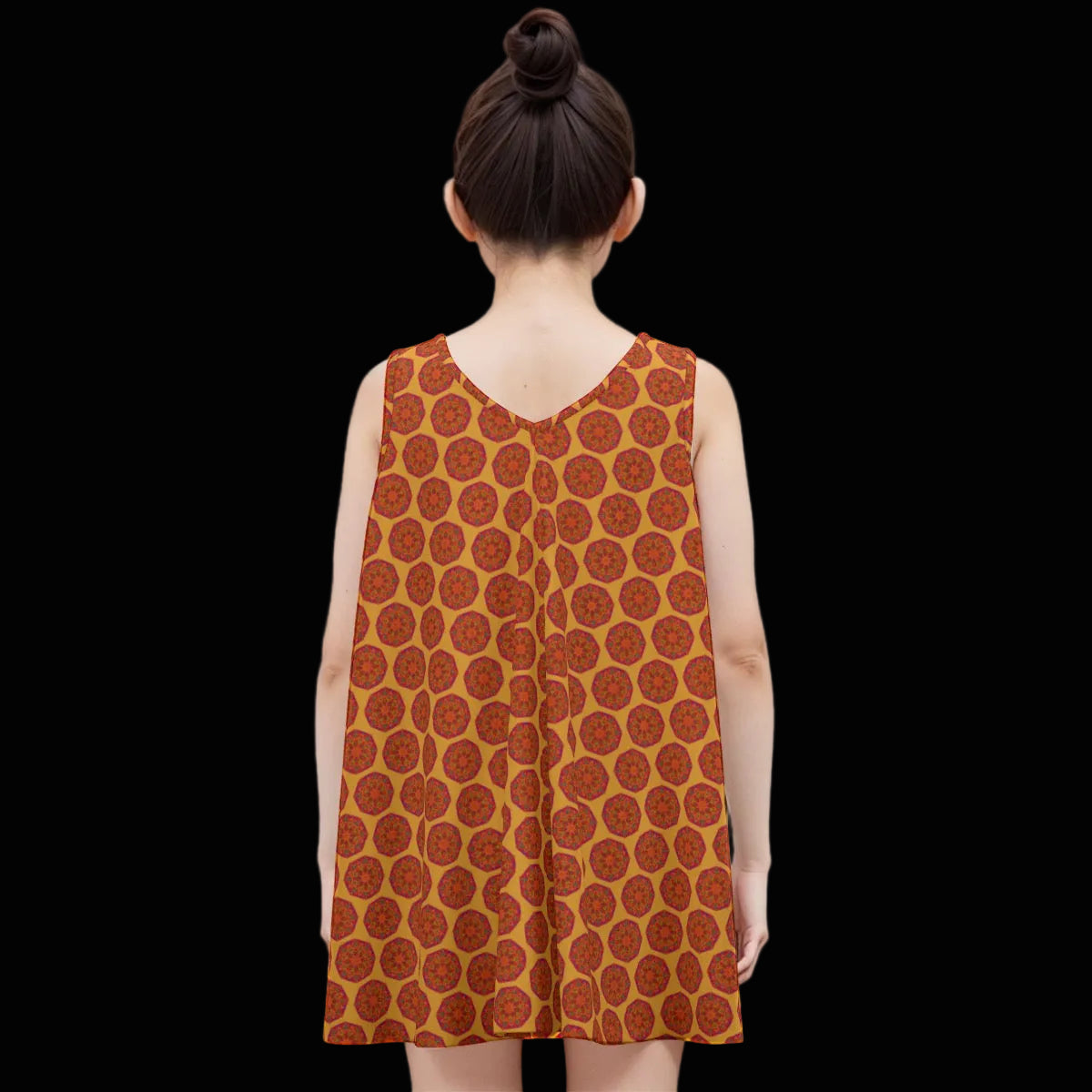 “Warm Hexa” Kid's Sleeveless Dress | 180GSM Cotton