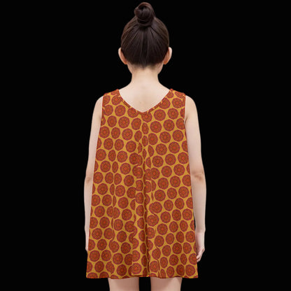 “Warm Hexa” Kid's Sleeveless Dress | 180GSM Cotton