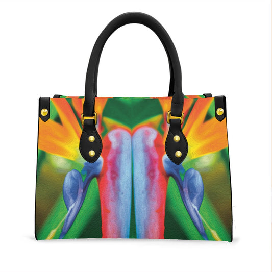 “Bird of Paradise” Women's Tote Bag With Black Handle