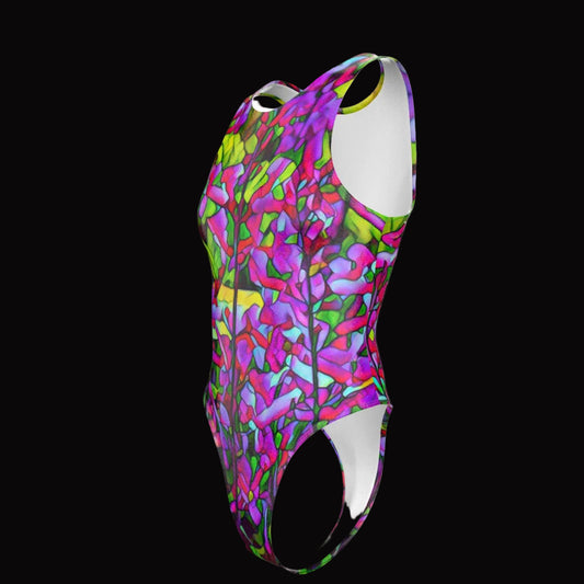 “Fuchsias” Women's Tank Bodysuit