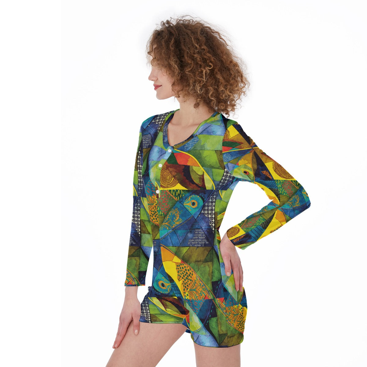 “Ocean Echoes” One-Piece Women's Pajamas