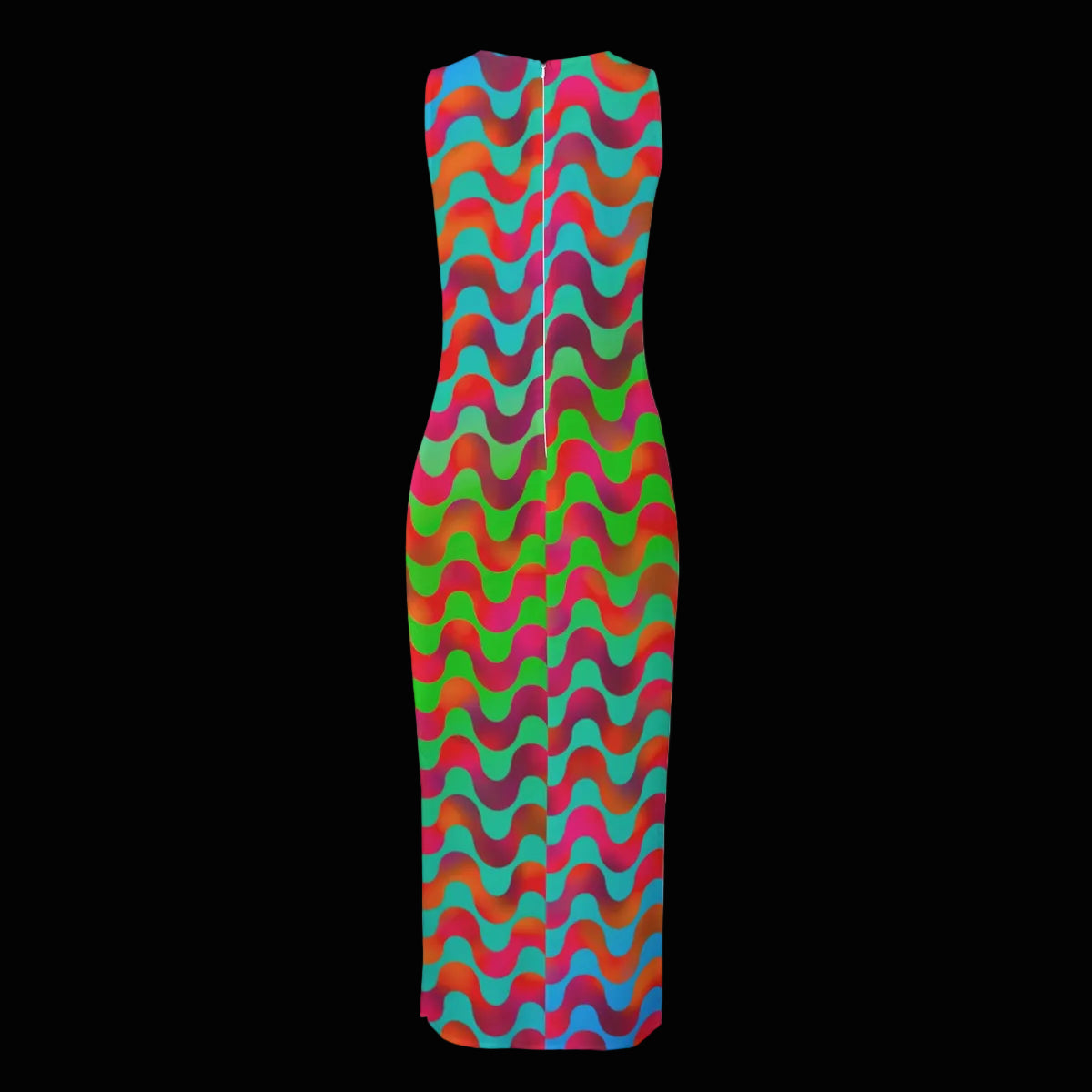 “Psychedelic Siren” Women's Beach Perspective Chiffon Sleeveless Dress