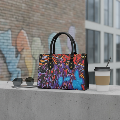 “Chrysanthemum” Women's Tote Bag With Black Handle