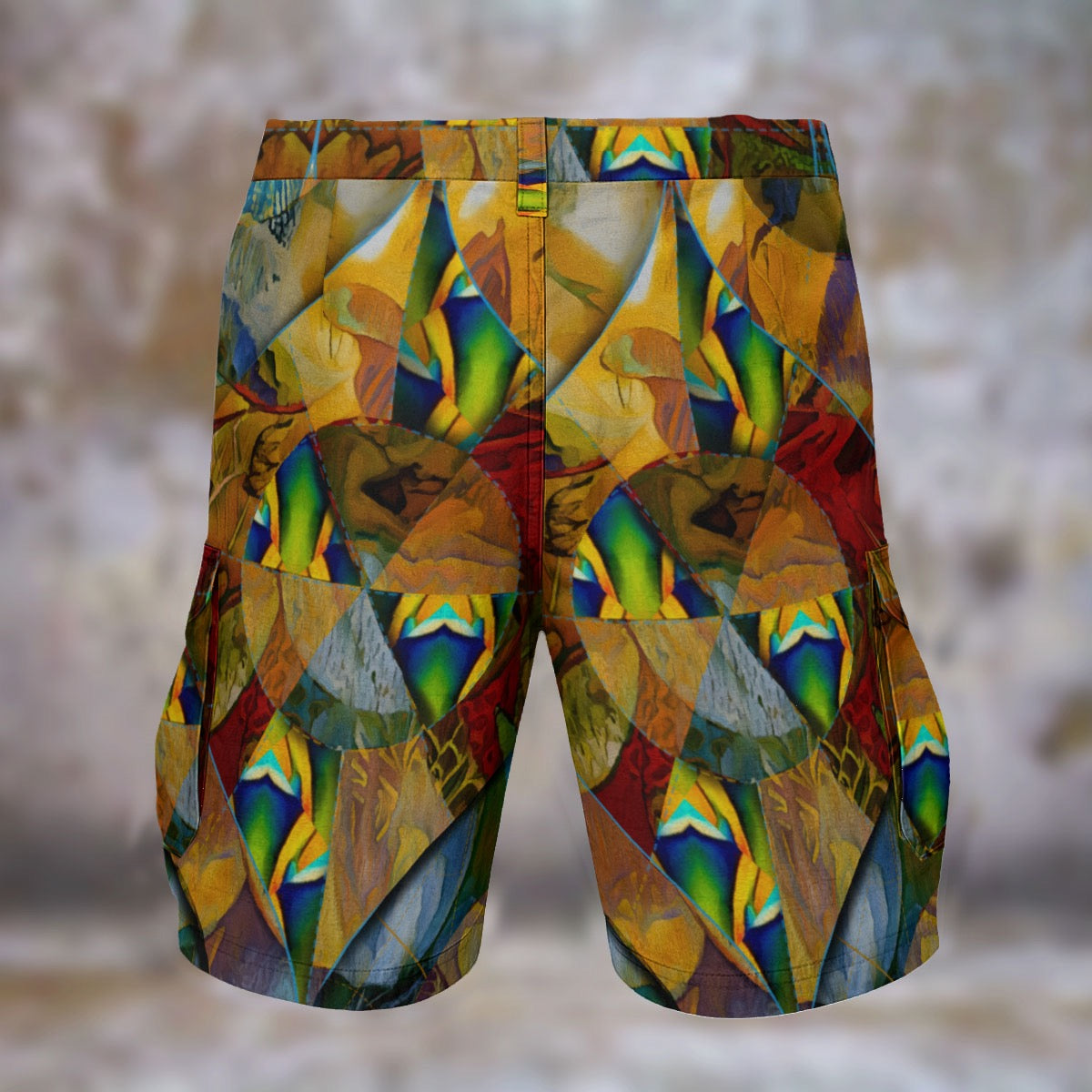 “Earthen Tessellation” Print Men's Cargo Shorts