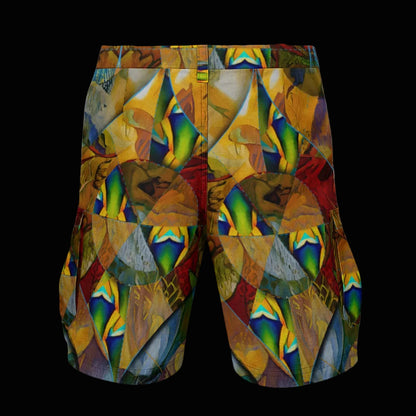 “Earthen Tessellation” Print Men's Cargo Shorts