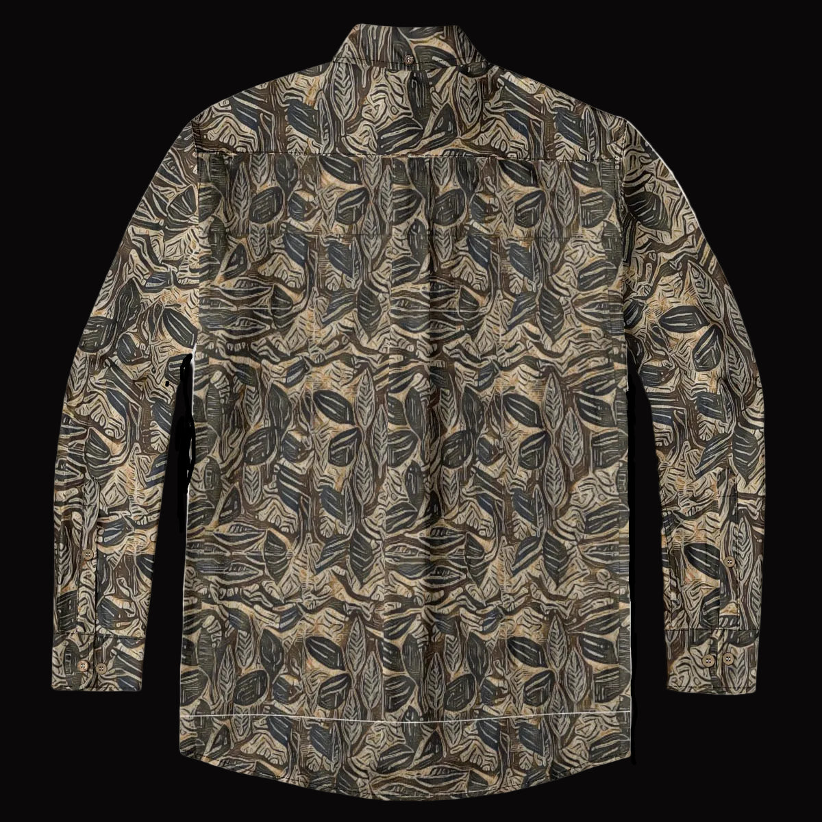 “Woodland Veins “ Men's Casual Lapel Long Sleeve Shirt|125GSM Cotton
