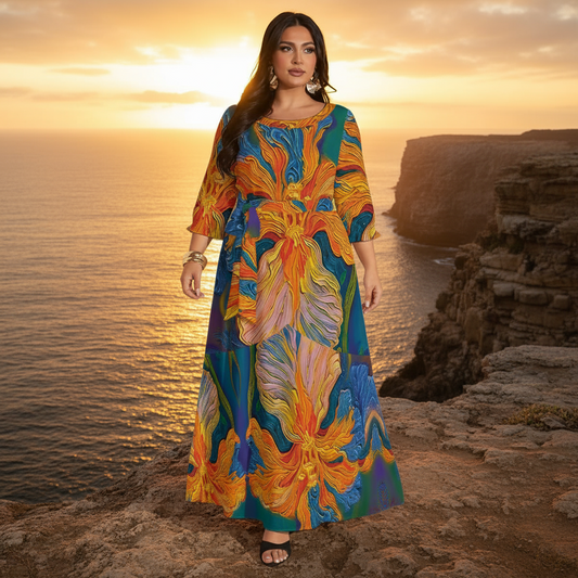 “Iris” Women’s Maxi Dress|Plus Size