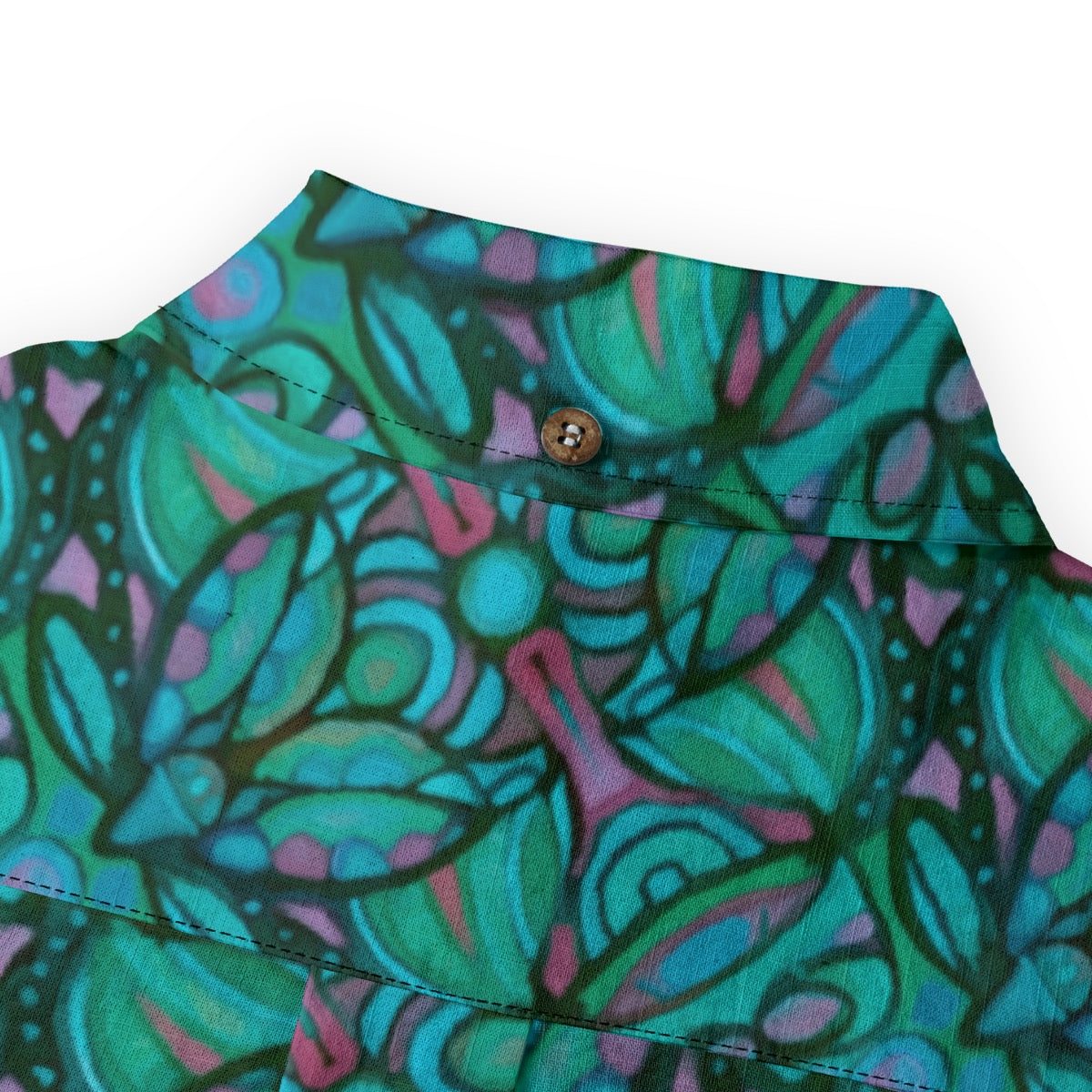 “Bloomfield Aquamarine” Men's Casual Lapel Long Sleeve Shirt|125GSM Cotton