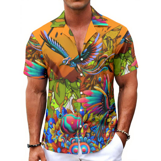 “Garden of Unseemly Delights“ Yellow:  Men's Hawaiian Shirt