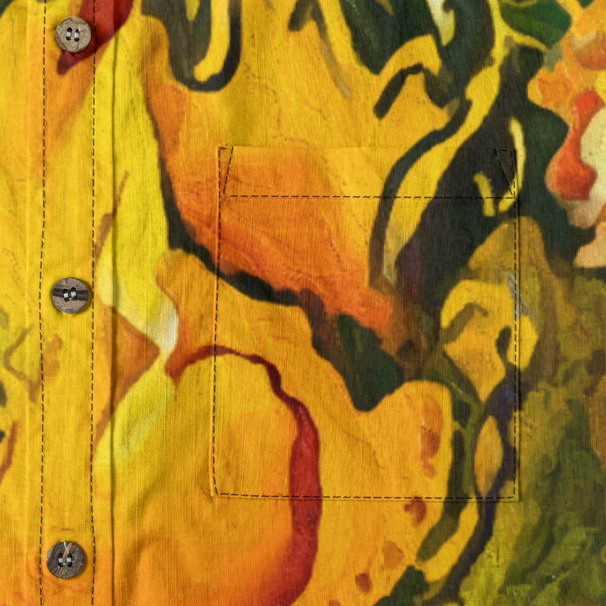 “Outback Topography” Men's Casual Lapel Long Sleeve Shirt|125GSM Cotton