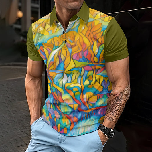 “Sunrise Stained Glass”  Men's Polo Shirt