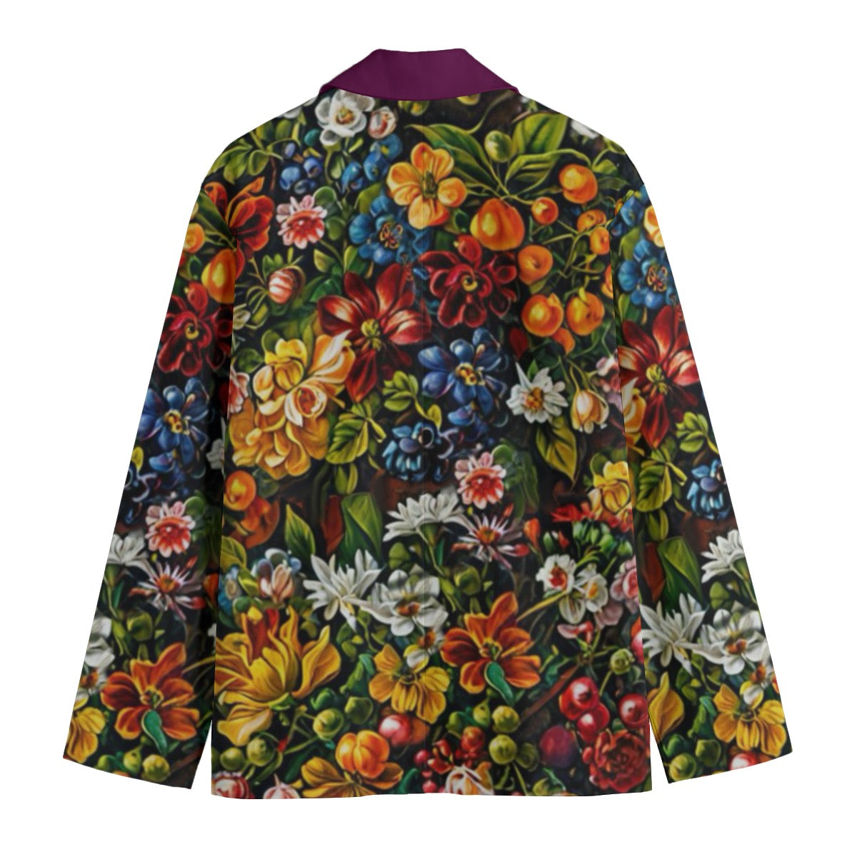 “Midnight Garden” Casual Flat Lapel Collar Blazer | 245GSM Cotton