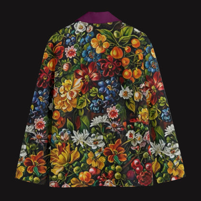 “Midnight Garden” Casual Flat Lapel Collar Blazer | 245GSM Cotton