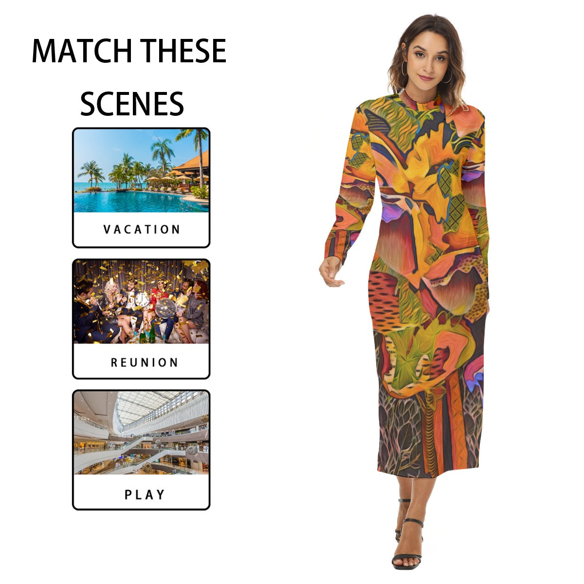 ‘Alistra” Print Women's Hip Dress