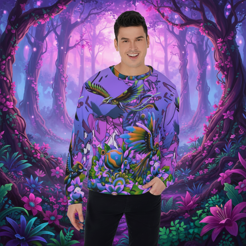 “Purple Garden of Unseemly Delights” Men's Thicken Sweater