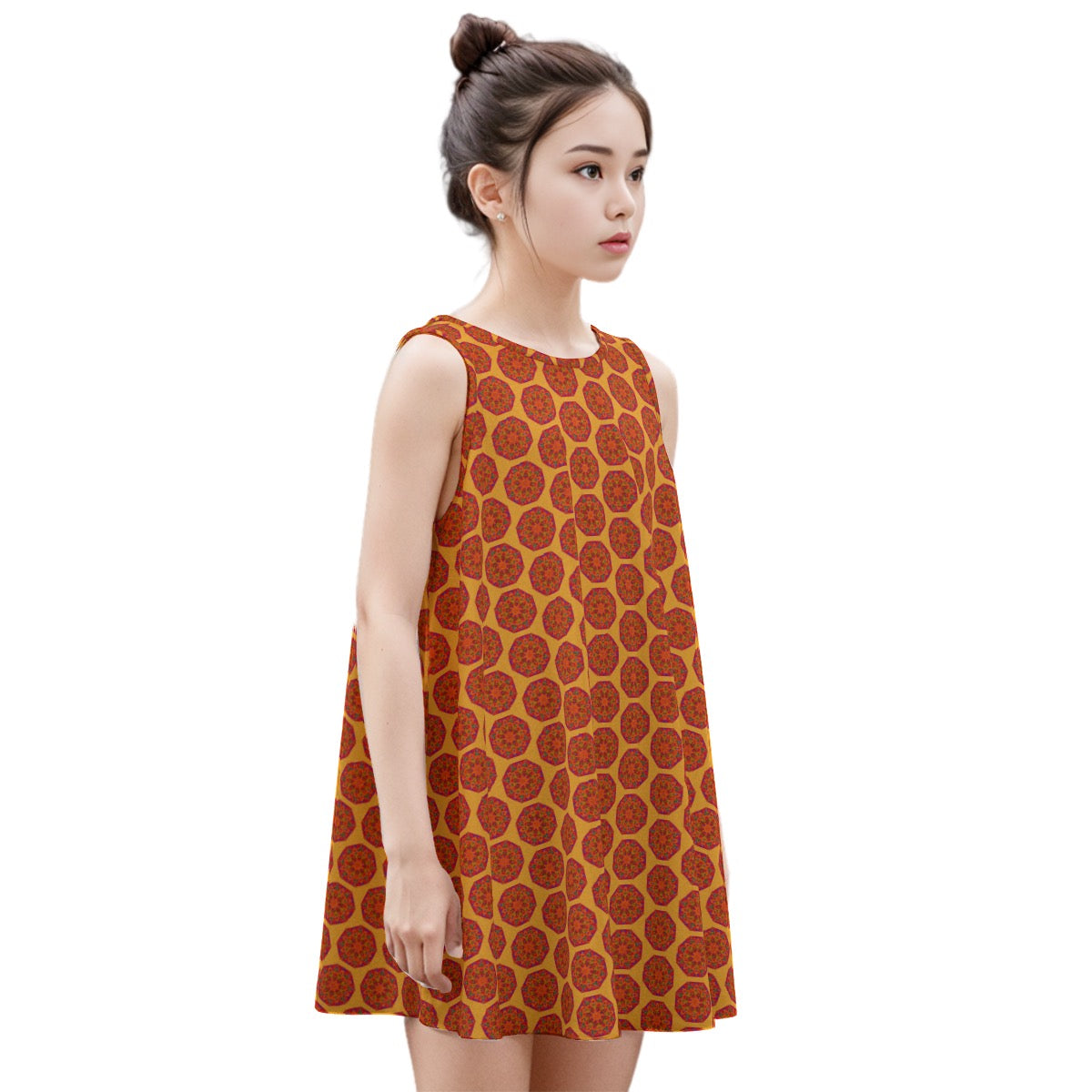 “Warm Hexa” Kid's Sleeveless Dress | 180GSM Cotton