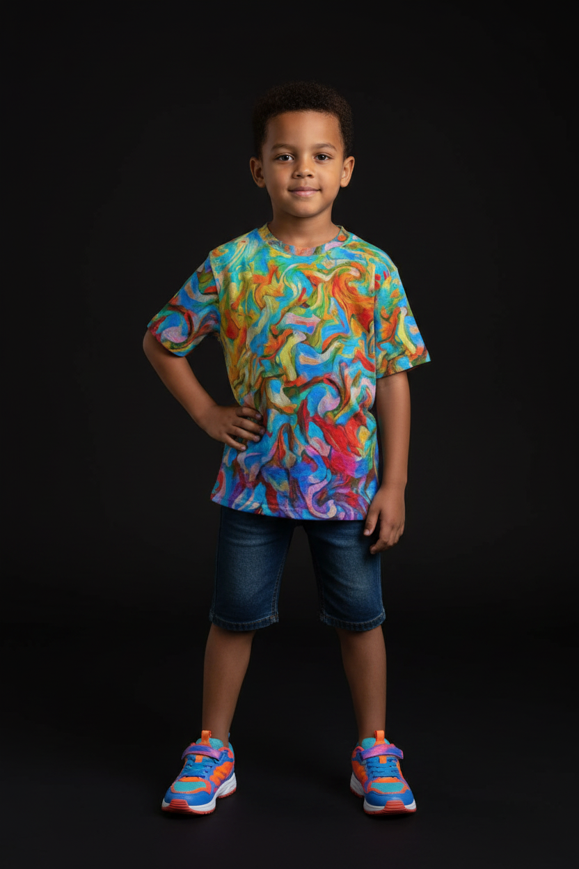 “Fire & Ice” Children's Round Neck T-Shirt|145GSM Birdseye