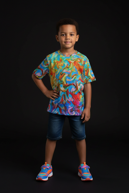 “Fire & Ice” Children's Round Neck T-Shirt|145GSM Birdseye