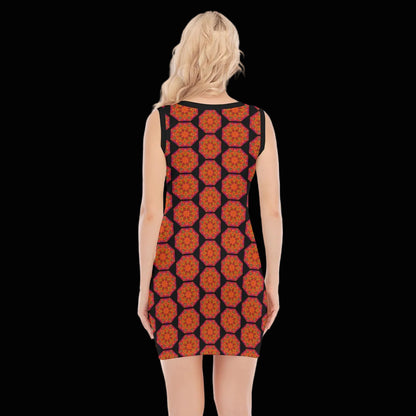 “Warm Hexa”  Women's O-neck Sleeveless Hip Skirt