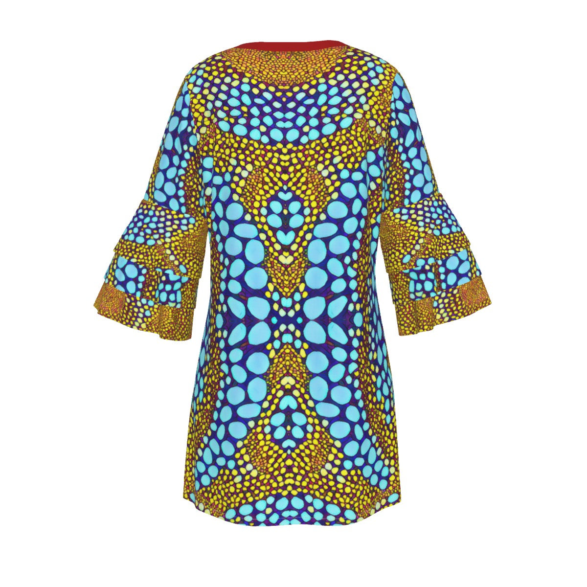 “Sunstone” Women's Stacked Ruffle Sleeve Dress